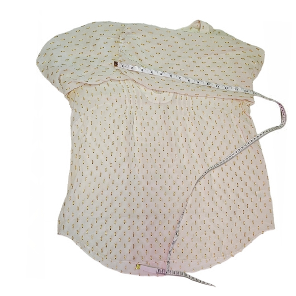 Lilly Pulitzer Silk Top, Cream & Gold Clip - Picture 13 of 16